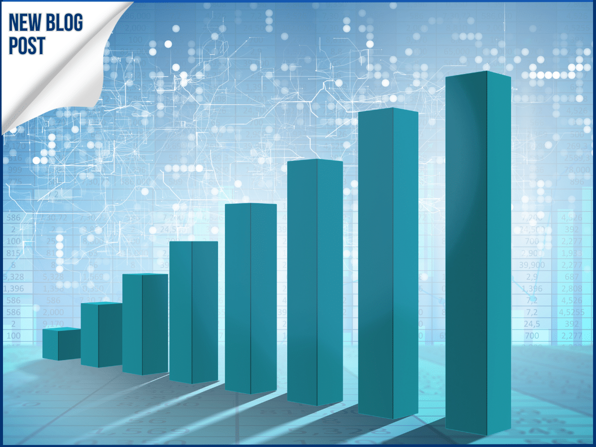 Decorative photo of bars progressively growing to signify the economy growing as described in the blog